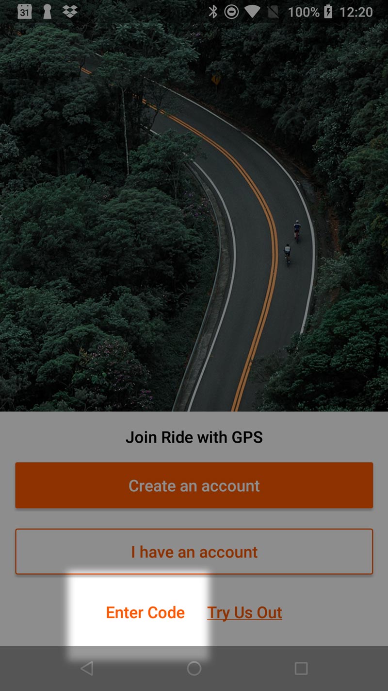 Enter Code | Ride With GPS Help