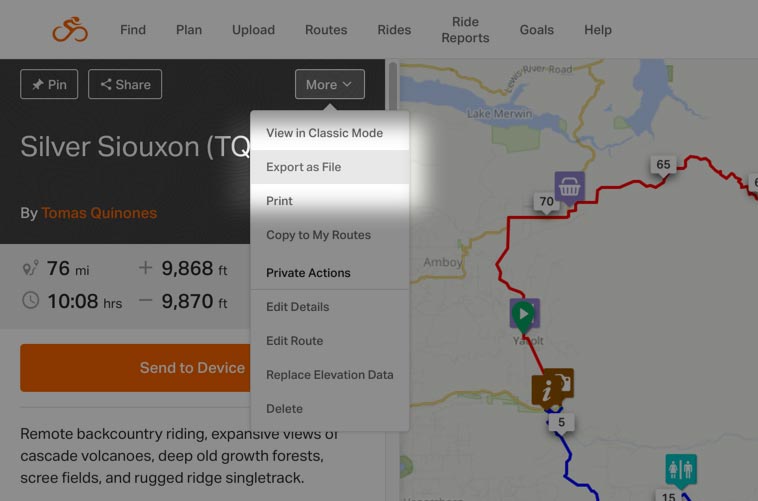 routeconverter route exportieren