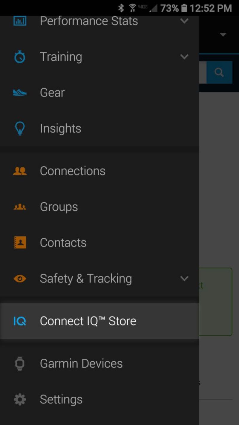 Garmin Connect IQ App and Ride with GPS 