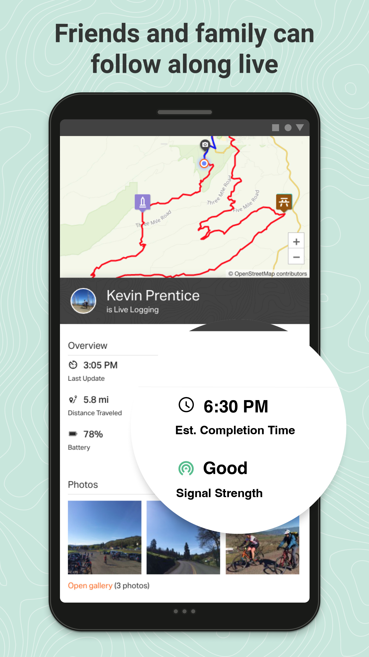 ride with gps live logging