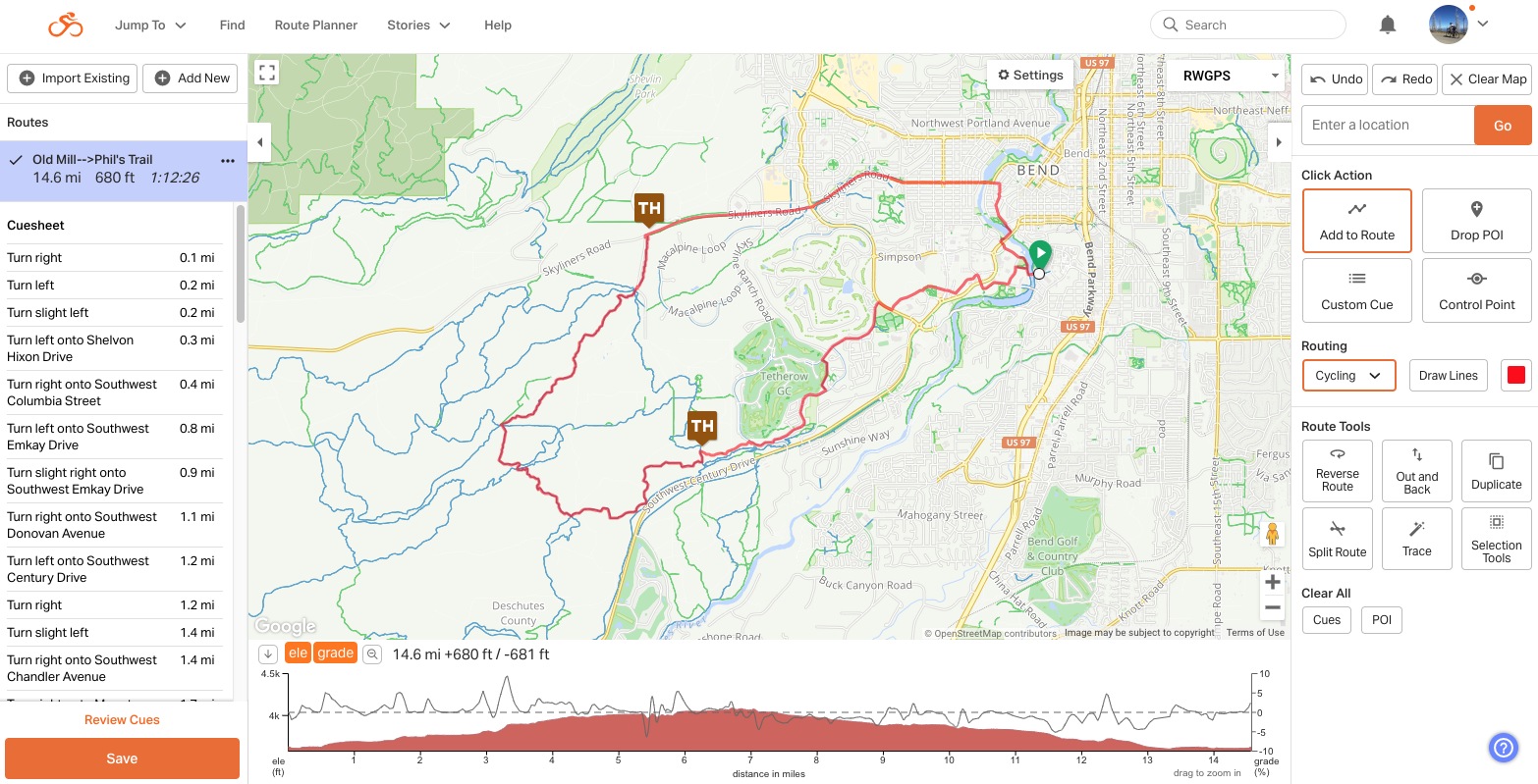 Maps store for cycling