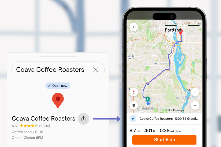 Launch QuickNav directly from Google or Apple Maps