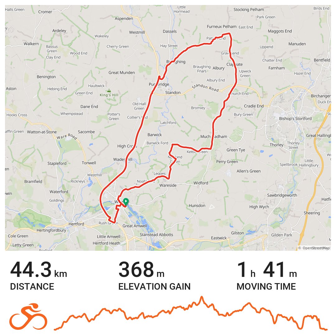 Lanes and A10 (QV) - A bike ride in East Hertfordshire, England