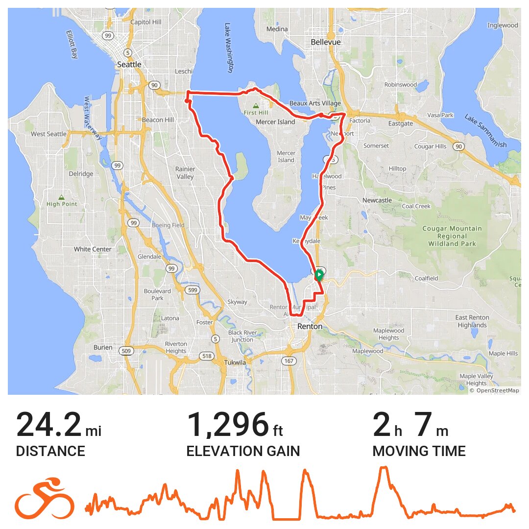 South Lake Washington loop A bike ride in Renton, WA