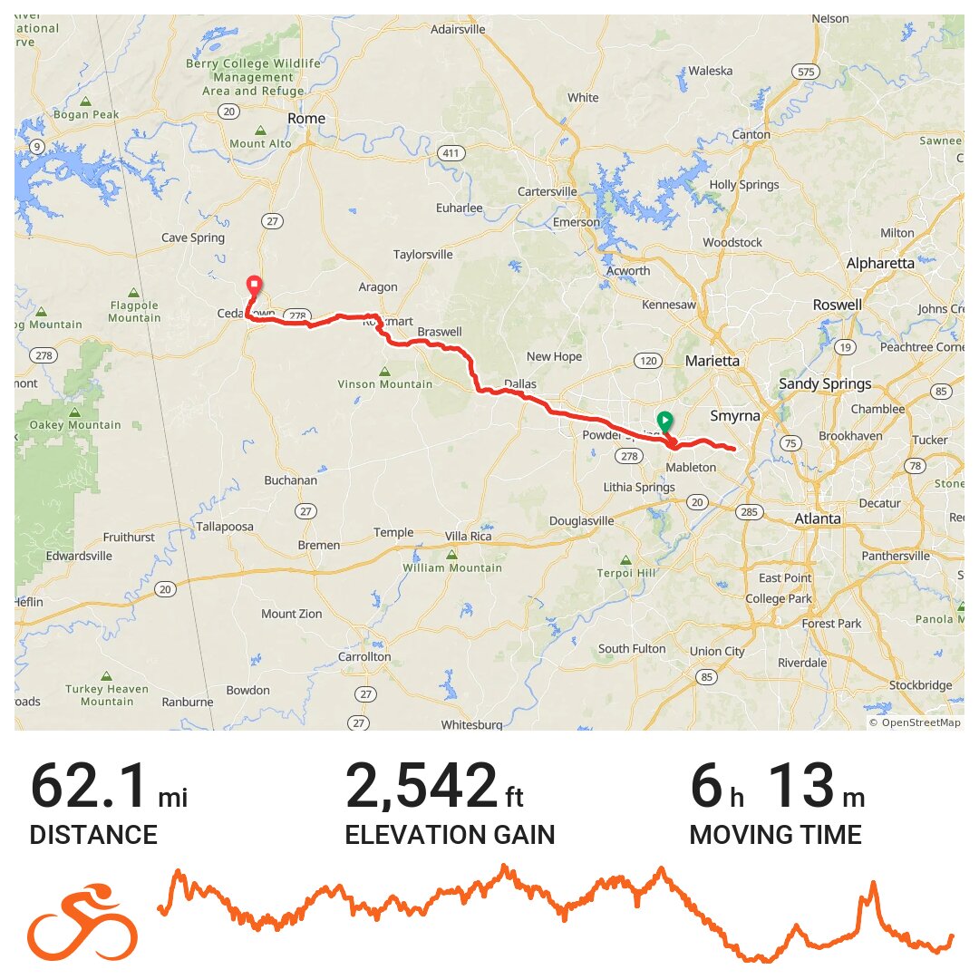 Silver Comet Trail Powder Springs to Cedartown A bike ride in