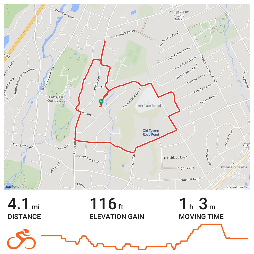 04/19/16 A bike ride in Orange, CT