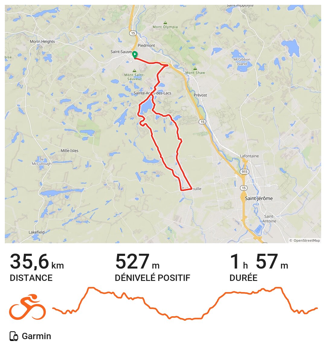 Piedmont/SteAnnedesLacs/MillesIles 05/23/17 A bike ride in