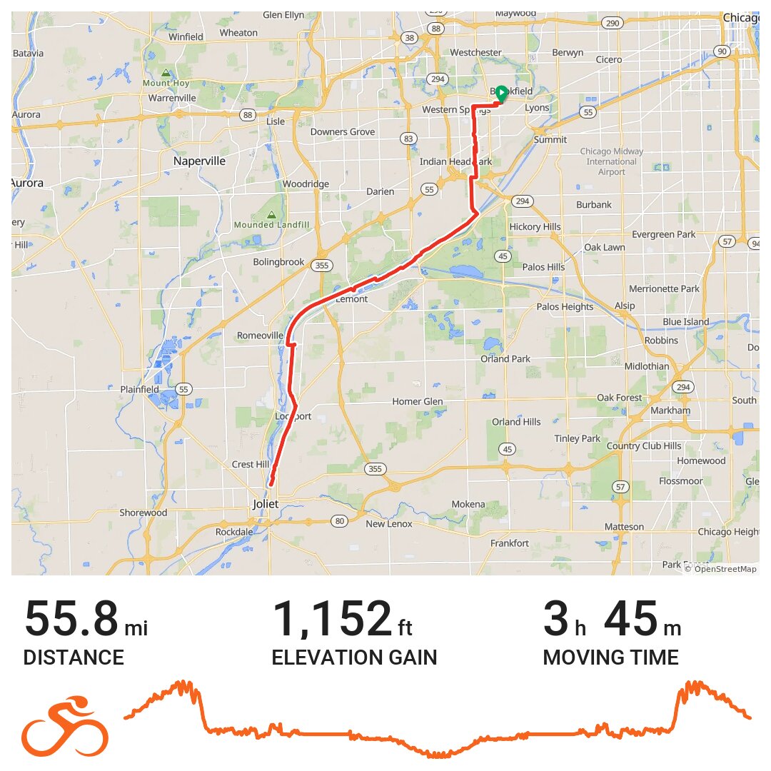 Joliet Iron Works and back A bike ride in