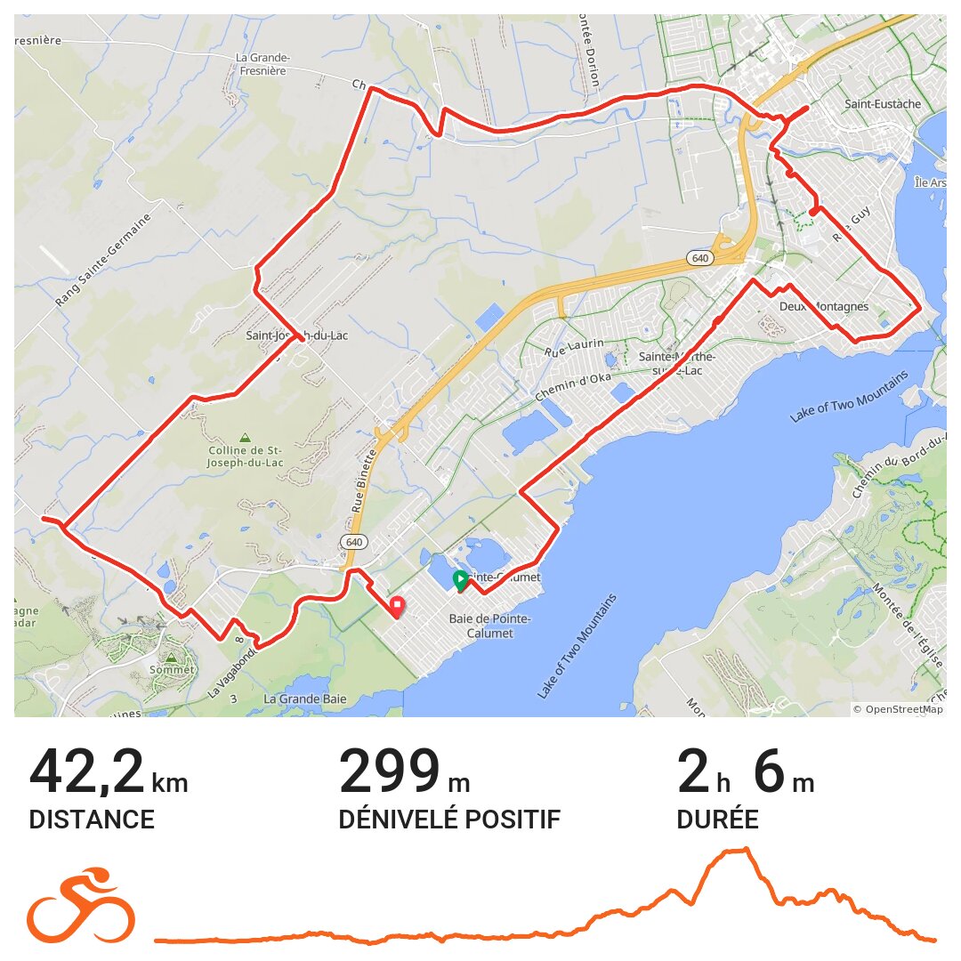 Saint Joseph du lac (est vers ouest) 18 juin 2017 A bike ride in