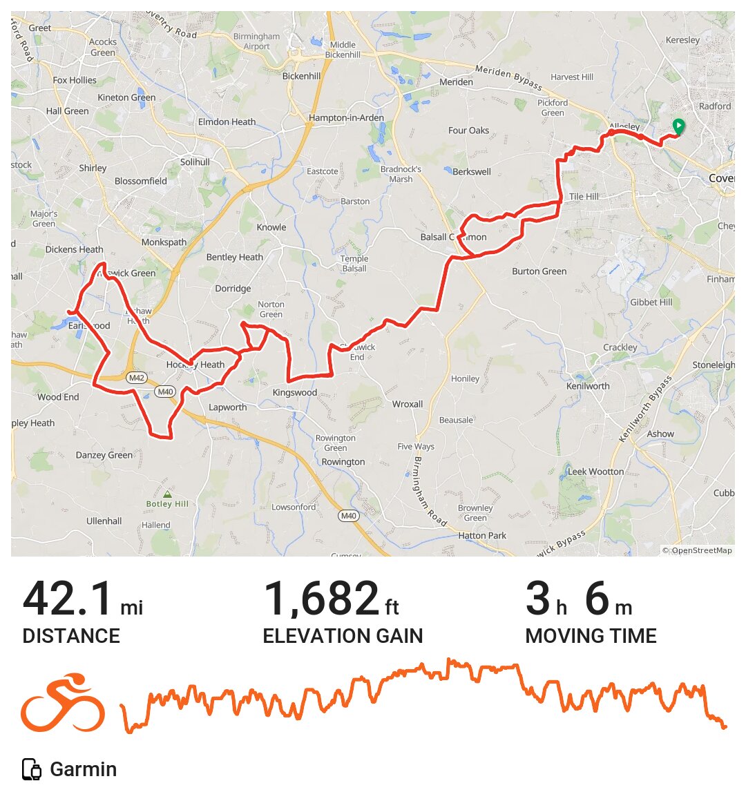 28/07/17 A bike ride in Coventry, England