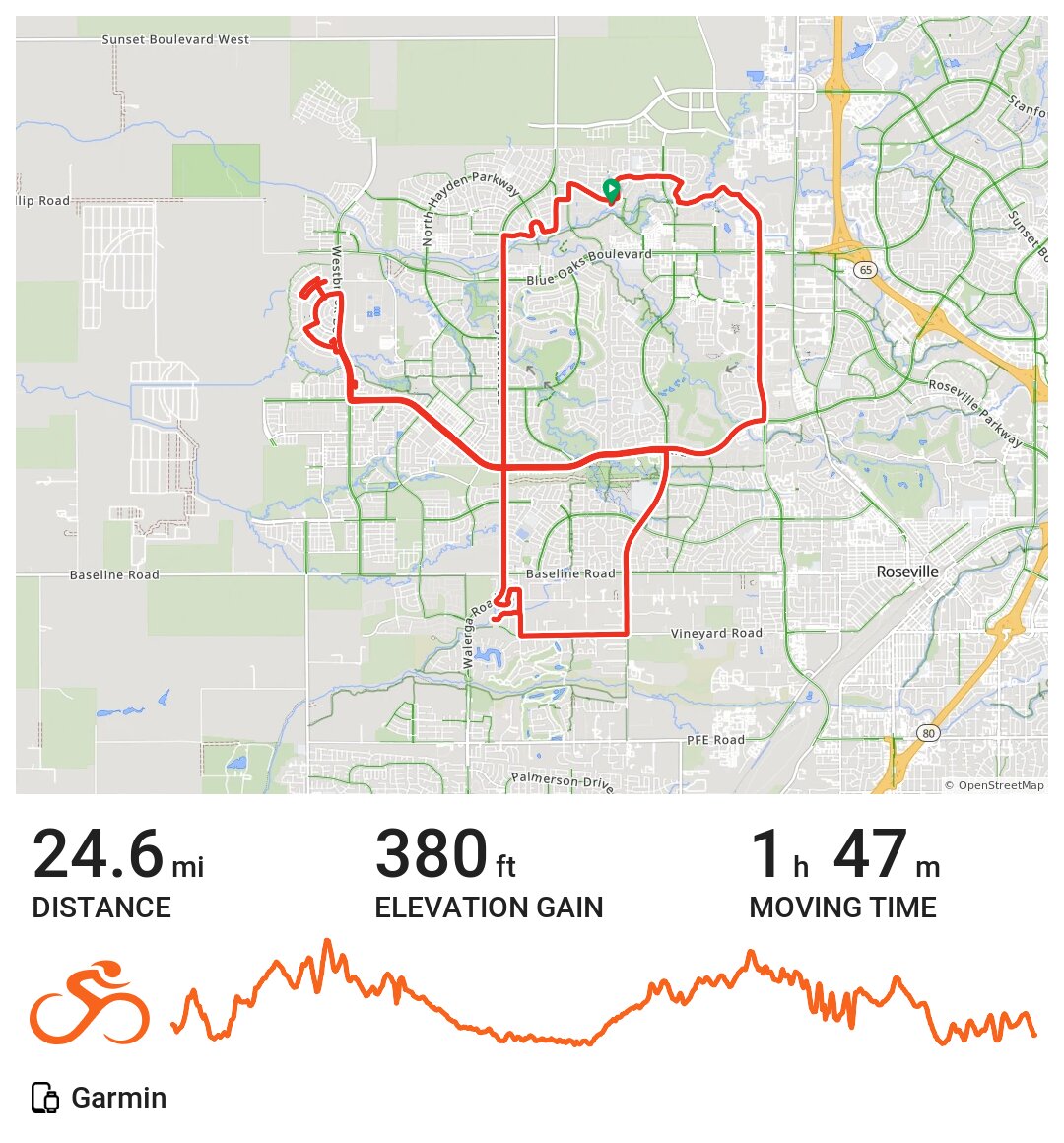 08/07/17 A bike ride in Roseville, CA