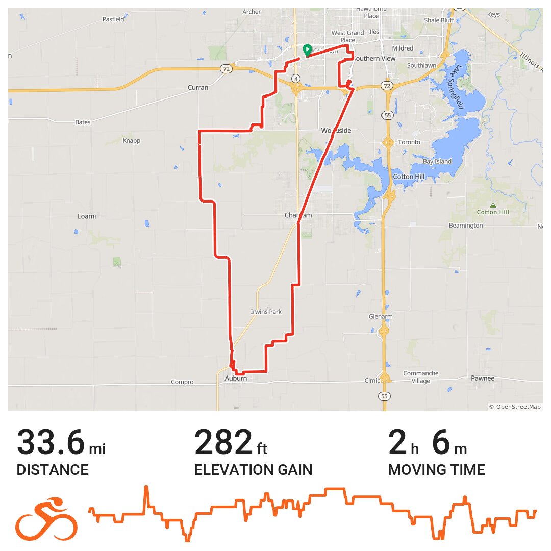 Springfield, Chatham, Auburn, IL - A bike ride in Sangamon County, IL