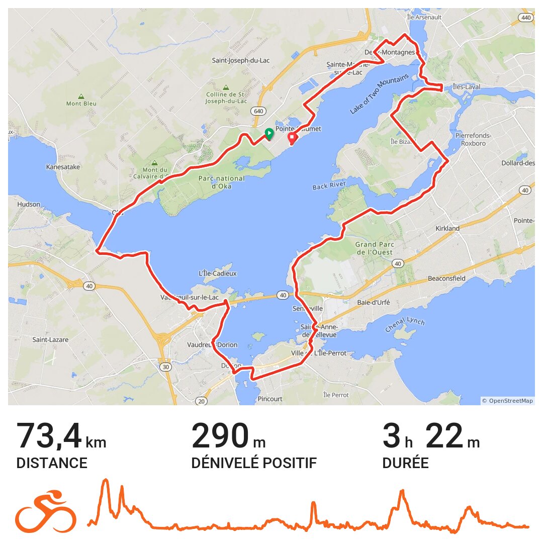 Tour (partiel) du lac des Deux Montagnes CCW 20 août 2017 · Ride with GPS