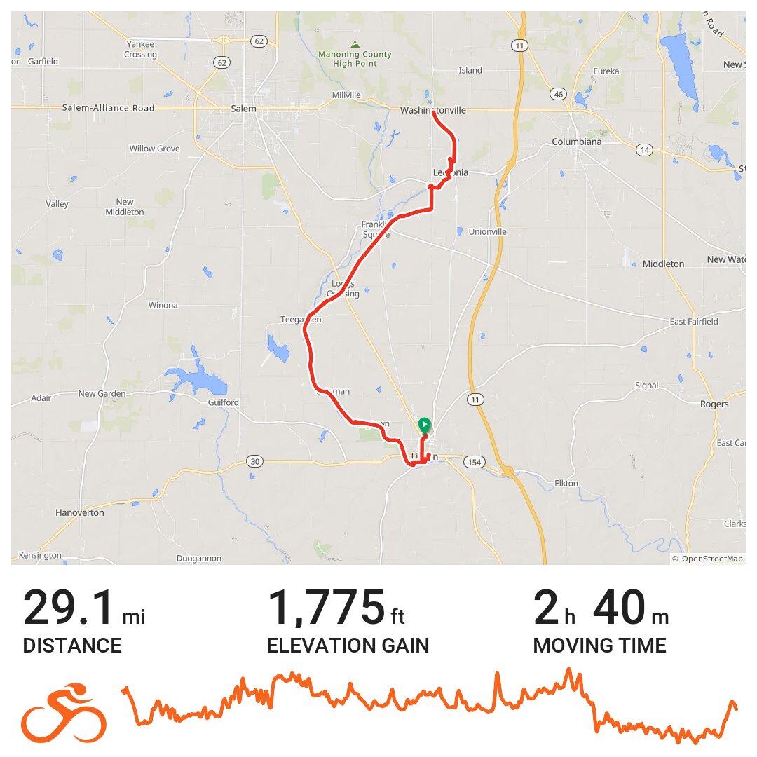 Trail A bike ride in Lisbon, OH