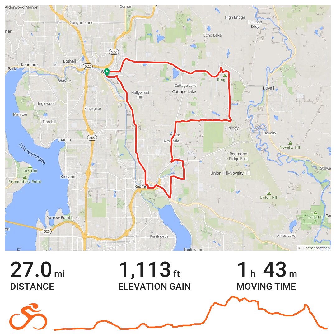 Wilmot to RTC to Bear Creek to Woodinville/Duvall Rd back to Wilmot · Ride with GPS