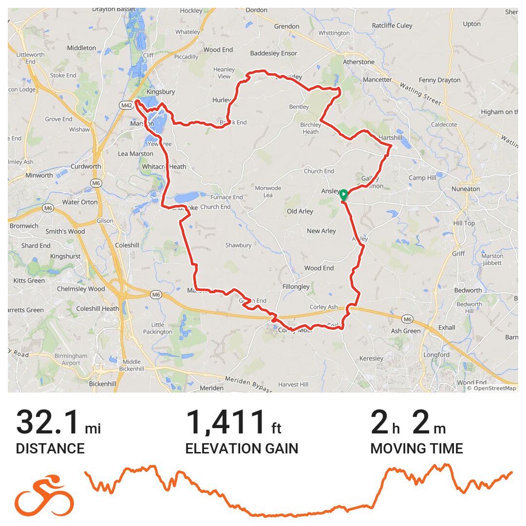 North Warwickshire Cycleway A bike ride in Nuneaton and Bedworth, England