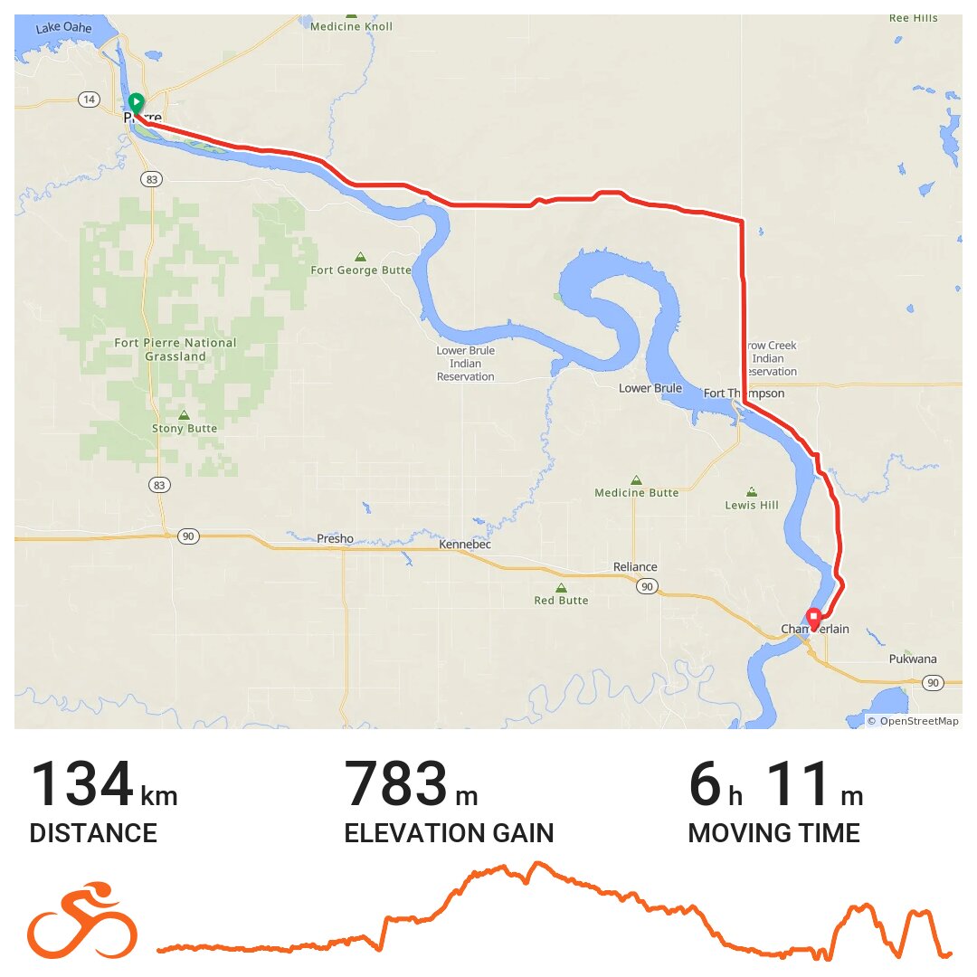 Pierre SD Chamberlain SD · Ride with GPS