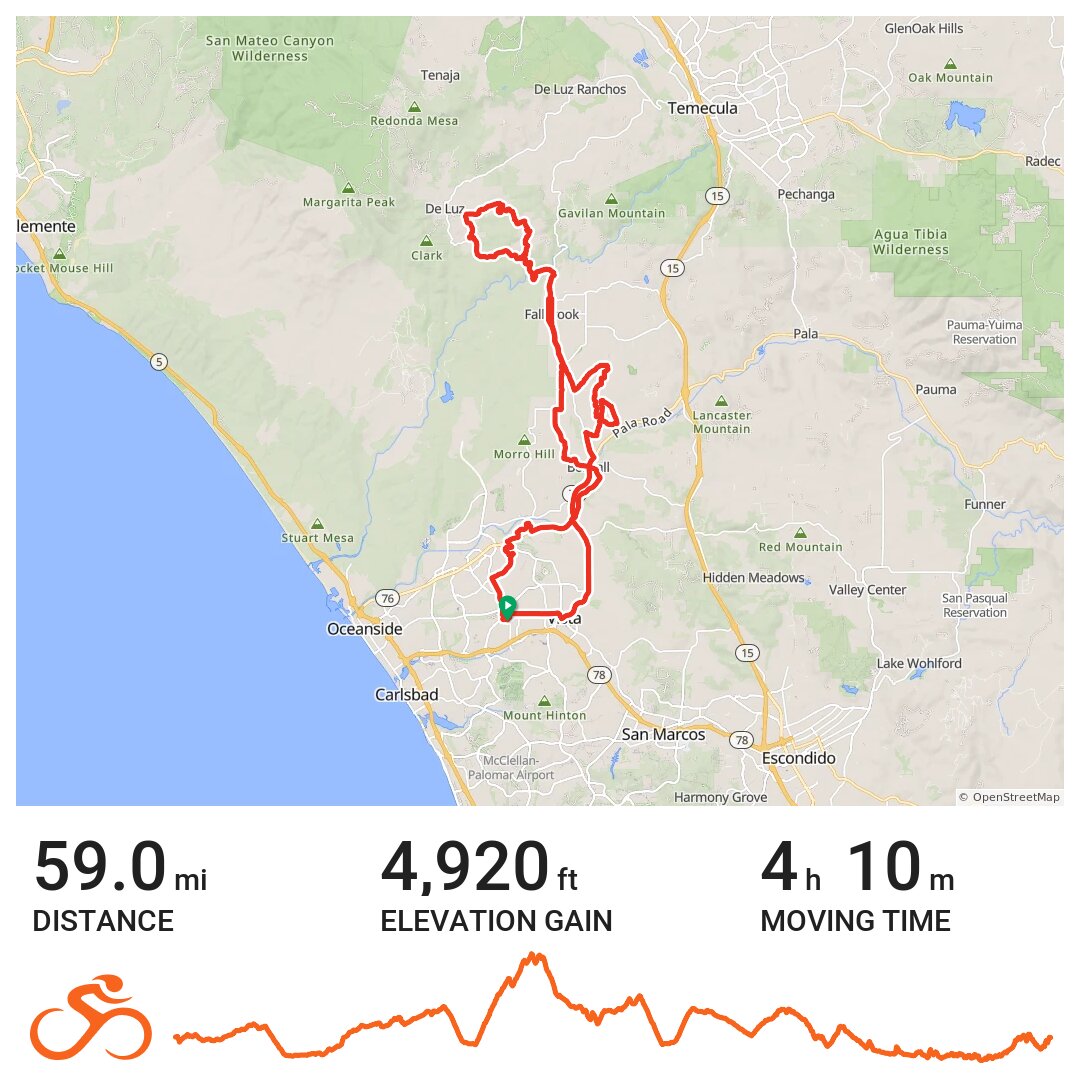 Fallbrook / De Luz / Ross Lake · Ride with GPS