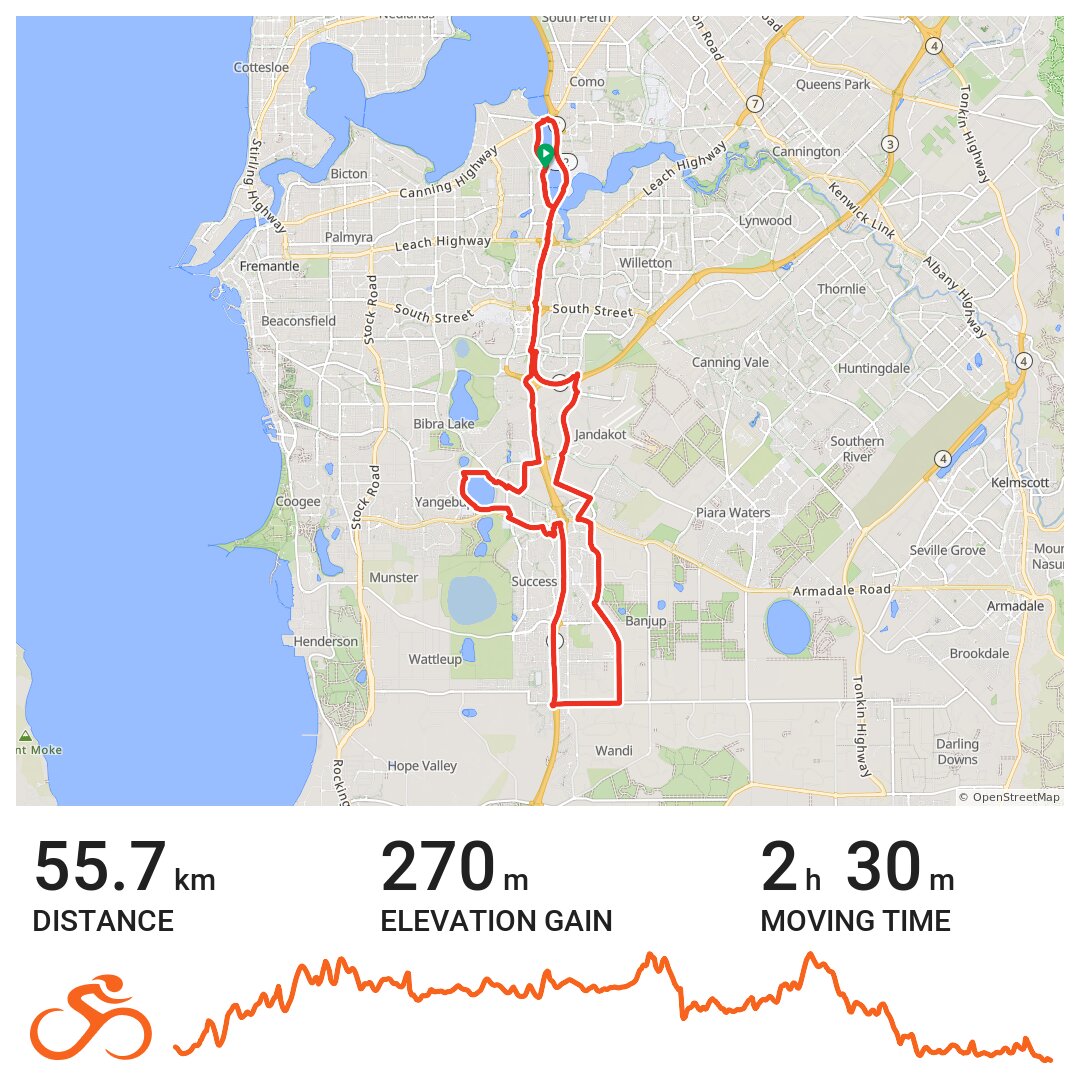 Deepwater Point to Aubin Grove 56km · Ride with GPS