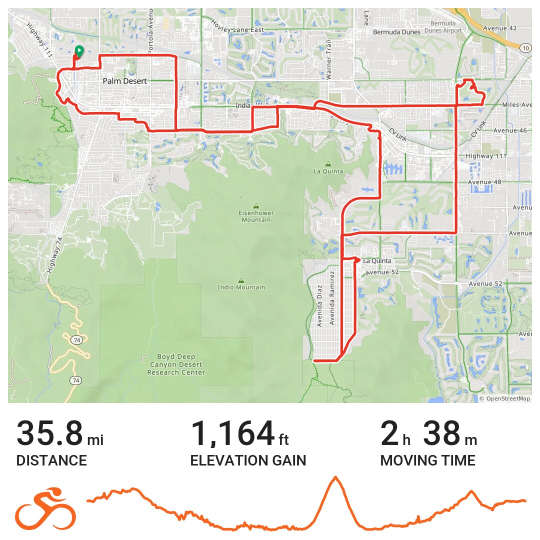 Indio La Quinta Cove and Old Town Coffee A bike ride in Rancho Mirage, CA