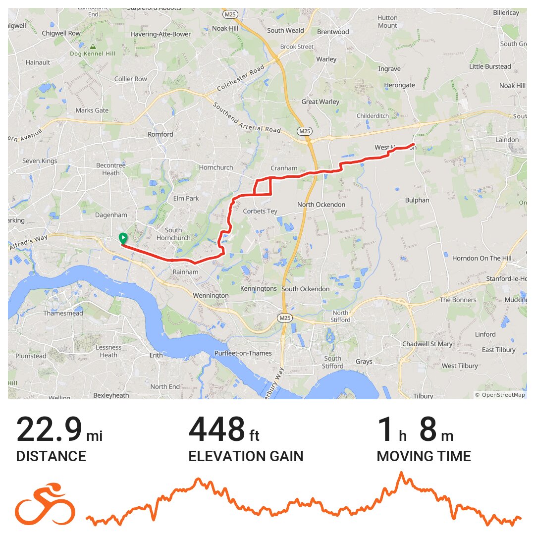 Solo to West Horndon - A bike ride in Barking, Greater London