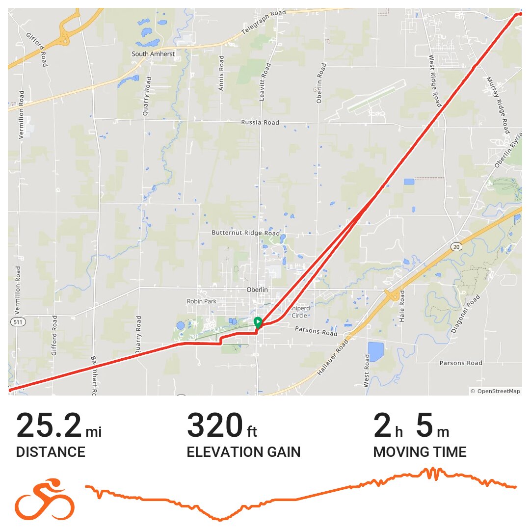 My trail A bike ride in Oberlin, OH