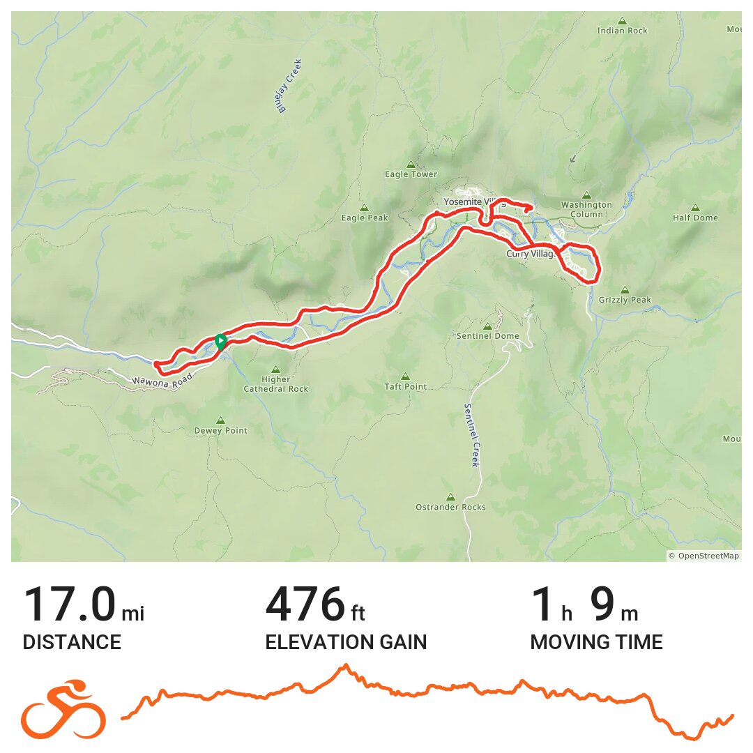 Yosemite valley loop · Ride with GPS