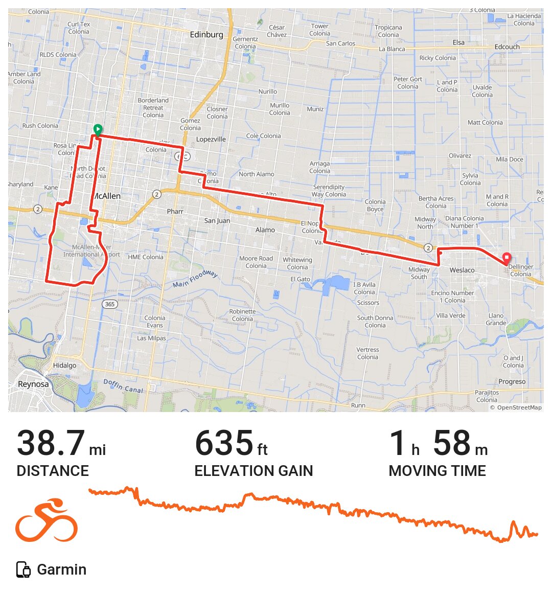 08/26/19 A bike ride in McAllen, TX