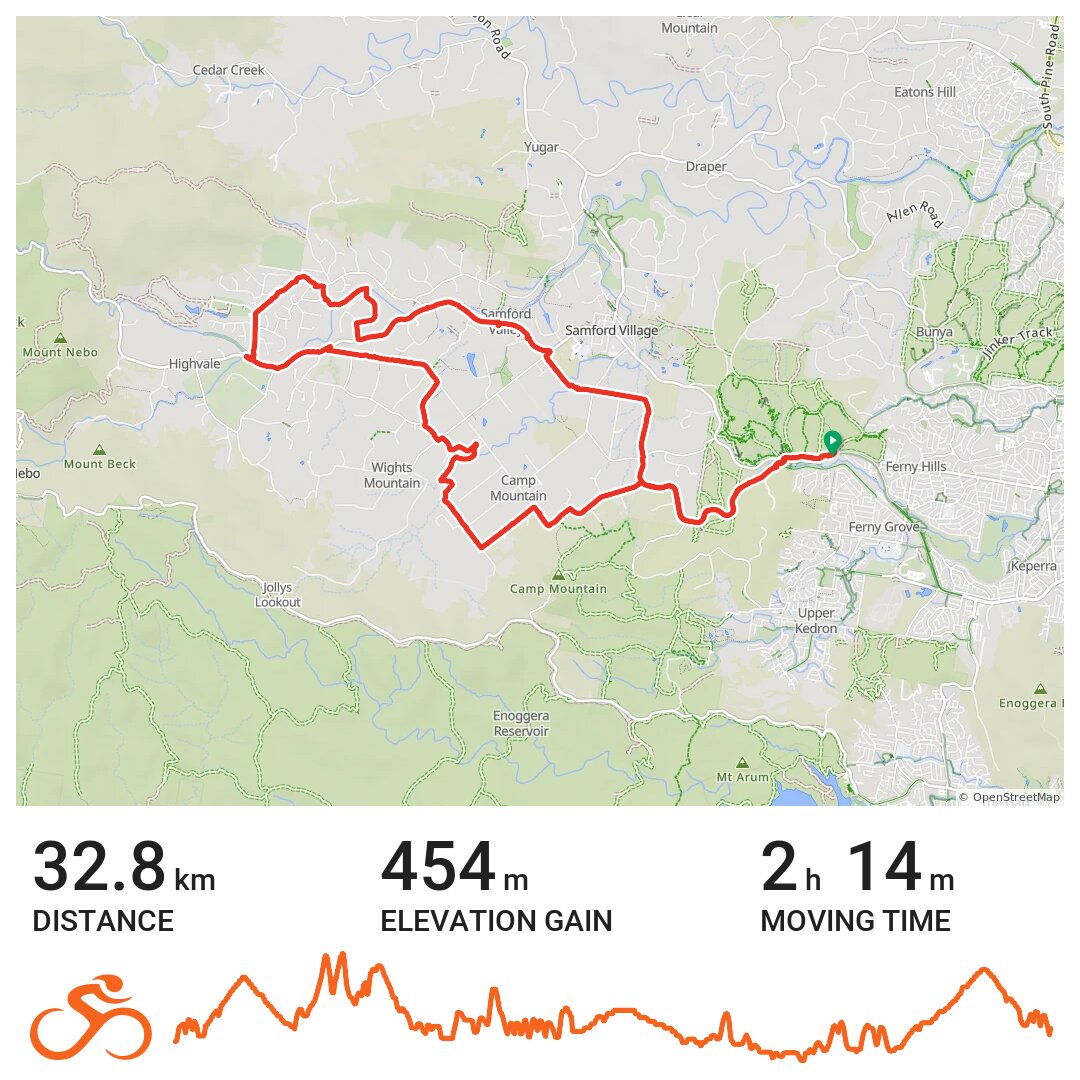 Samford Trails from Ironbark · Ride with GPS