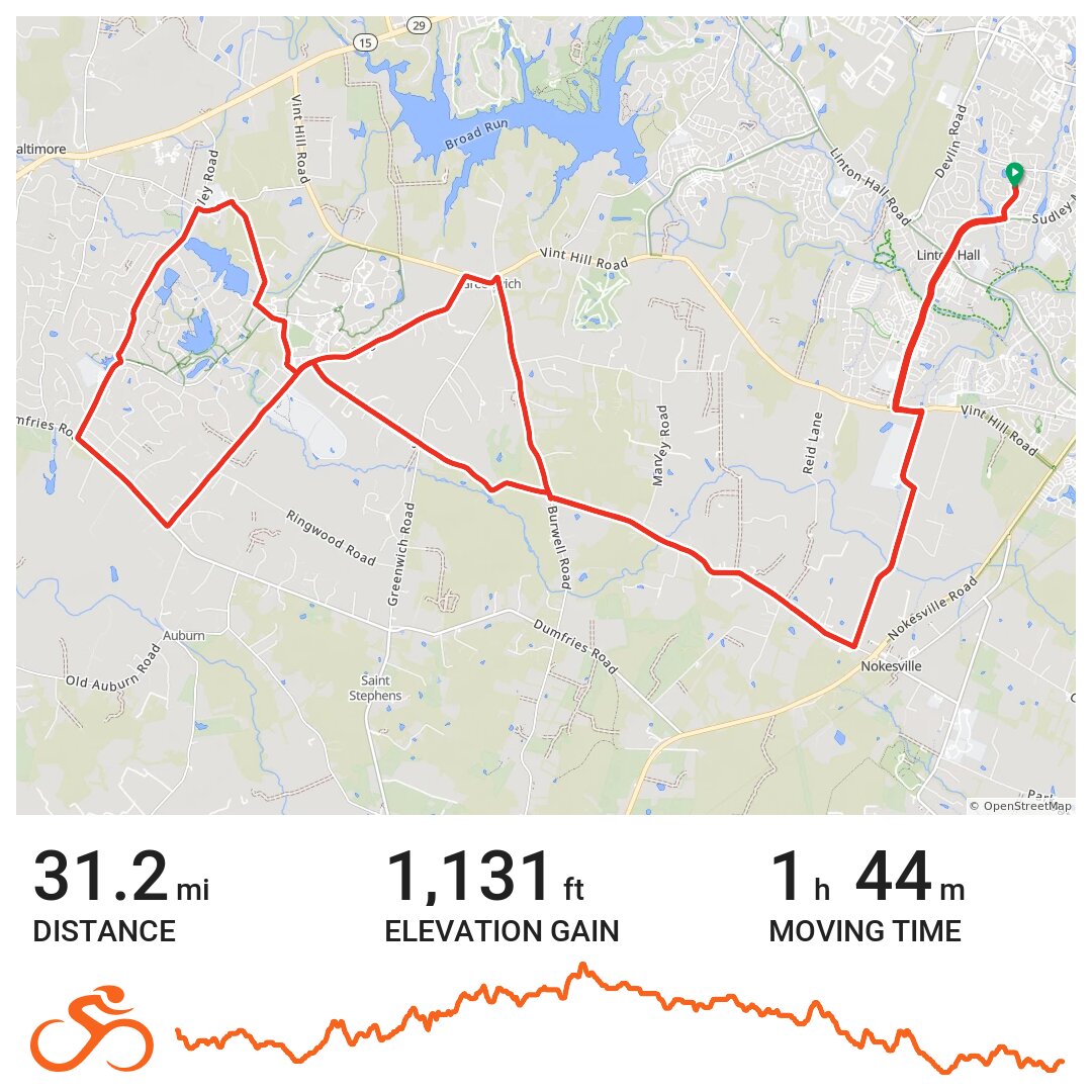 31Vint Hill Farms Loop A bike ride in Linton Hall, Virginia