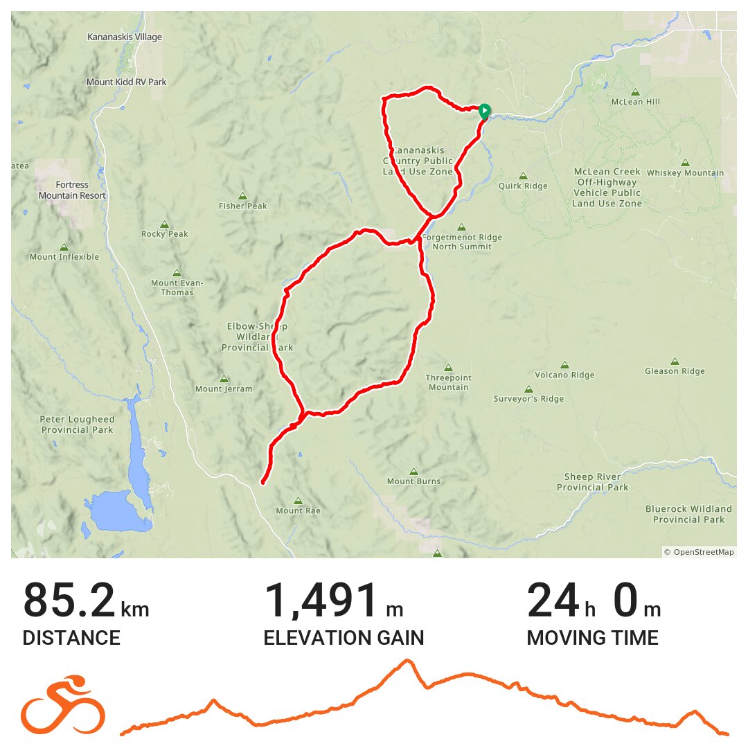 Prairie Creek, Elbow Loop, with Elbow Lake FatBikepacking · Ride with GPS