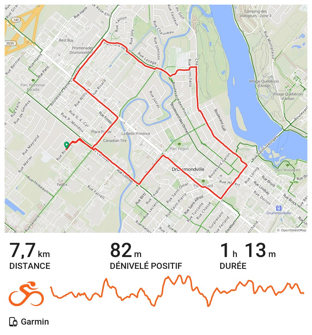 12/24/19 A bike ride in Drummondville, Québec