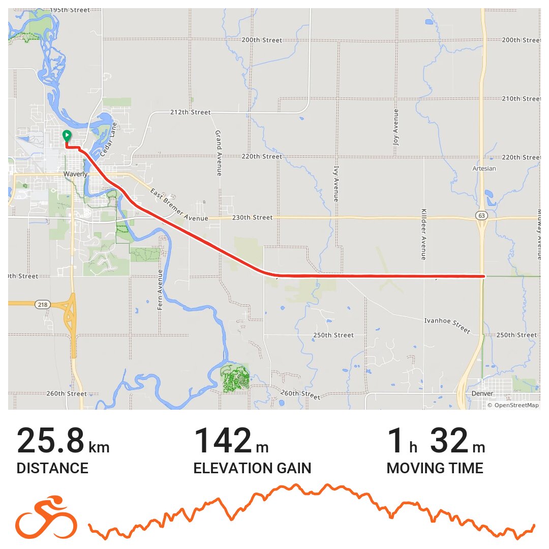 Waverly Rail Trail A bike ride in Waverly, IA