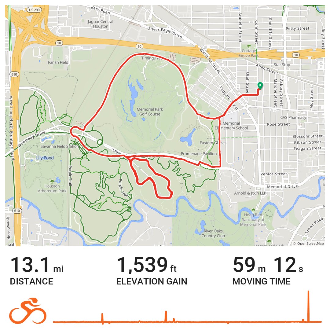 Memorial Park Bike Loop - A Bike Ride In Houston, TX