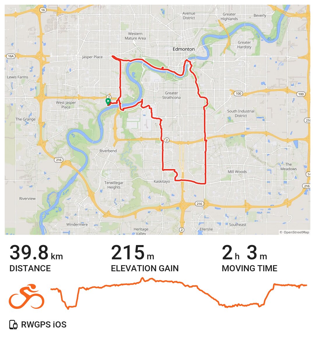 July 21 A bike ride in Edmonton, Alberta