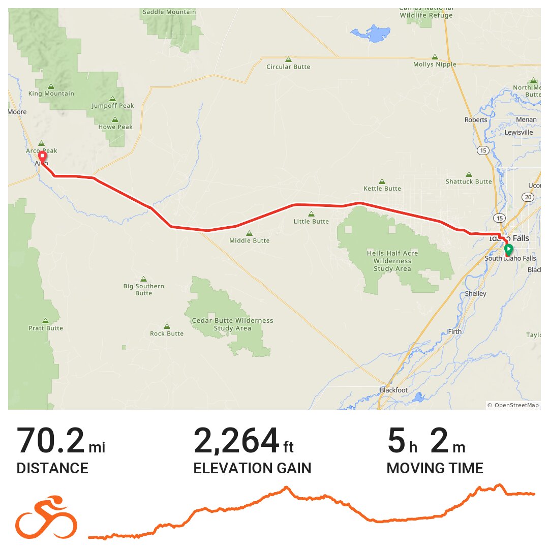 Idaho falls - Arco - A bike ride in Bonneville County, ID