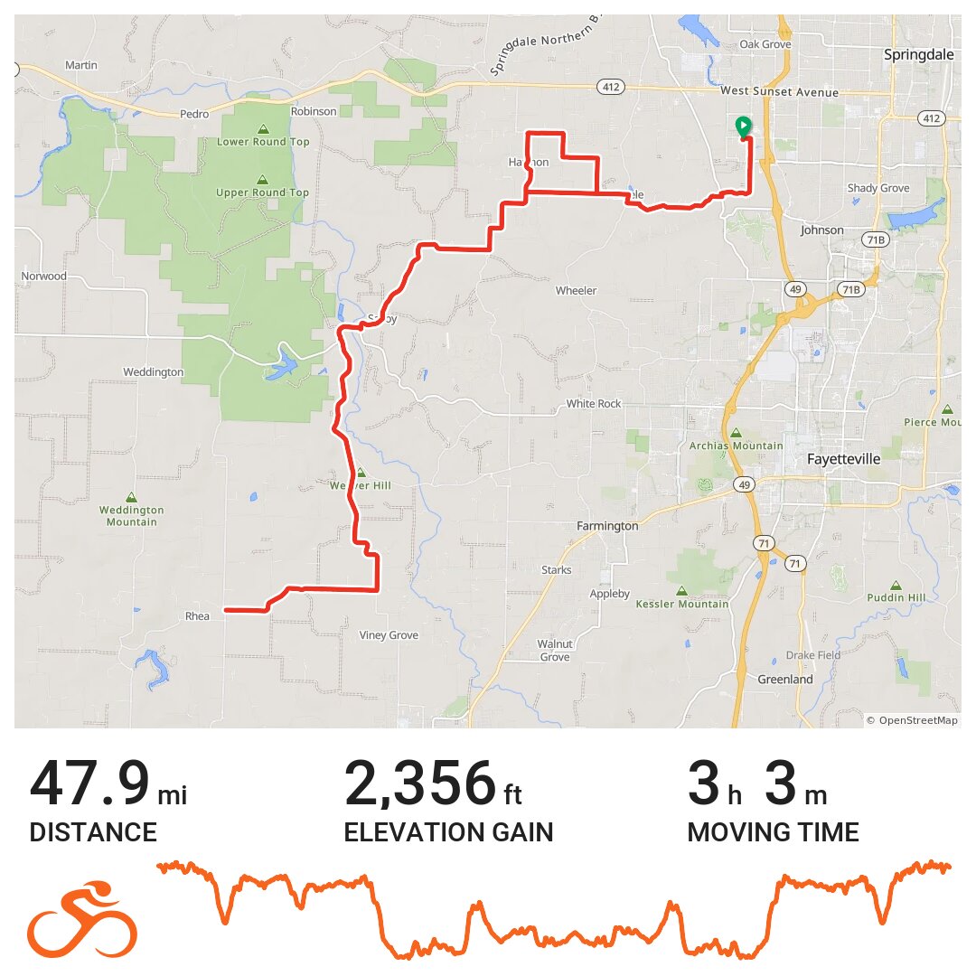TDC training ride. A bike ride in Springdale, AR
