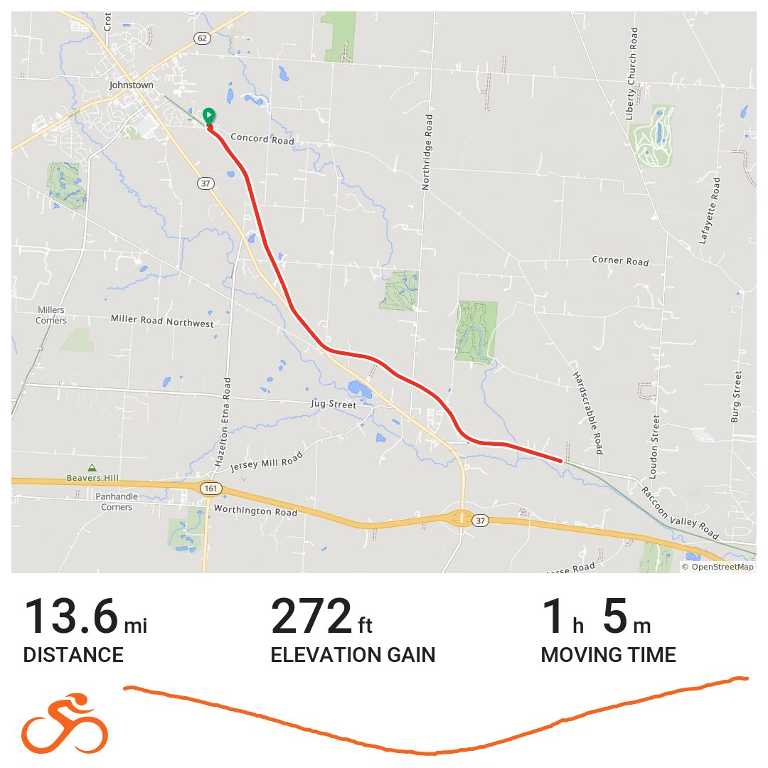 T.J Evans Trail from Johnstown A bike ride in Licking, Ohio