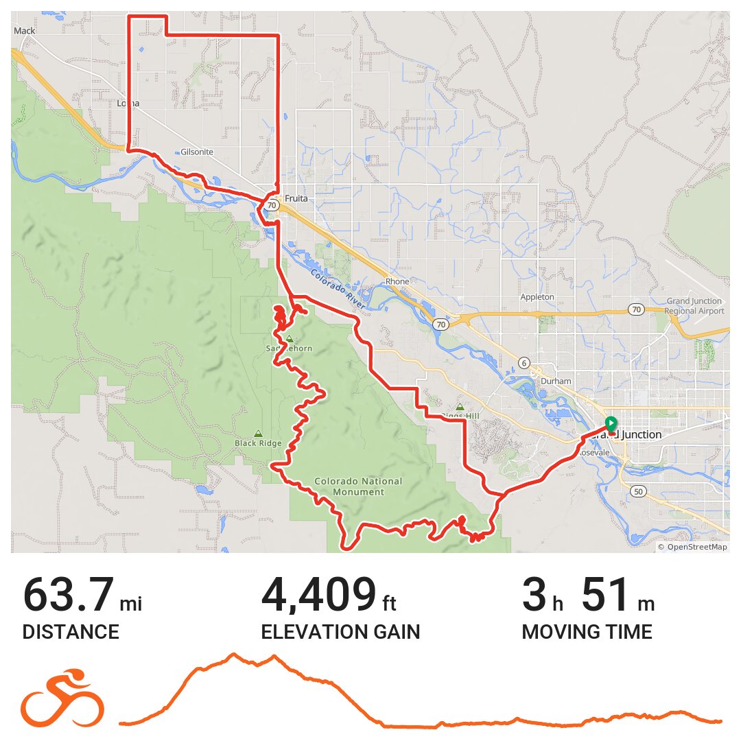 Tour of the Moon 2019 Route - A bike ride in Grand Junction, CO