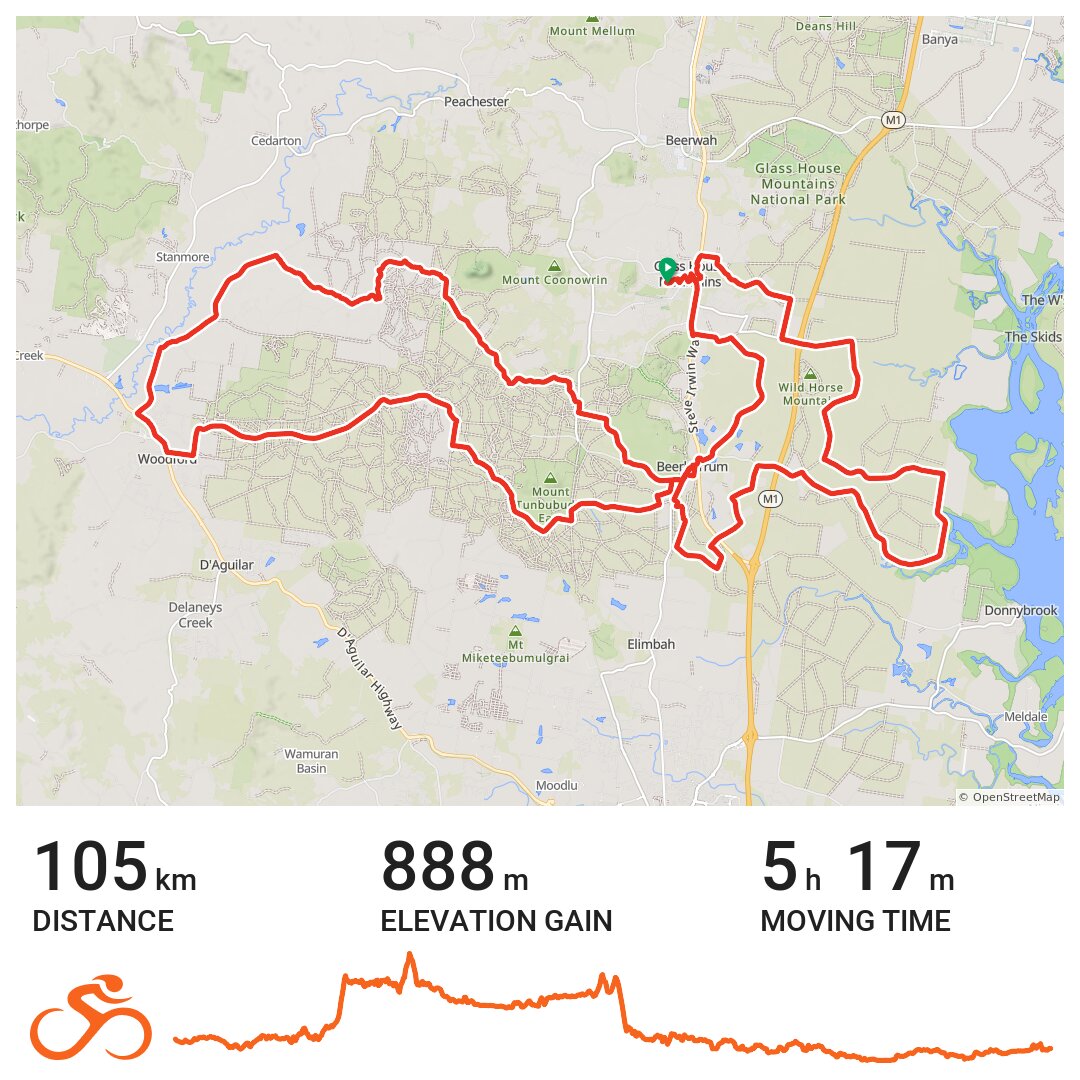 100klm Glass House Mtns Loop - A bike ride in Glasshouse Mountains, QLD