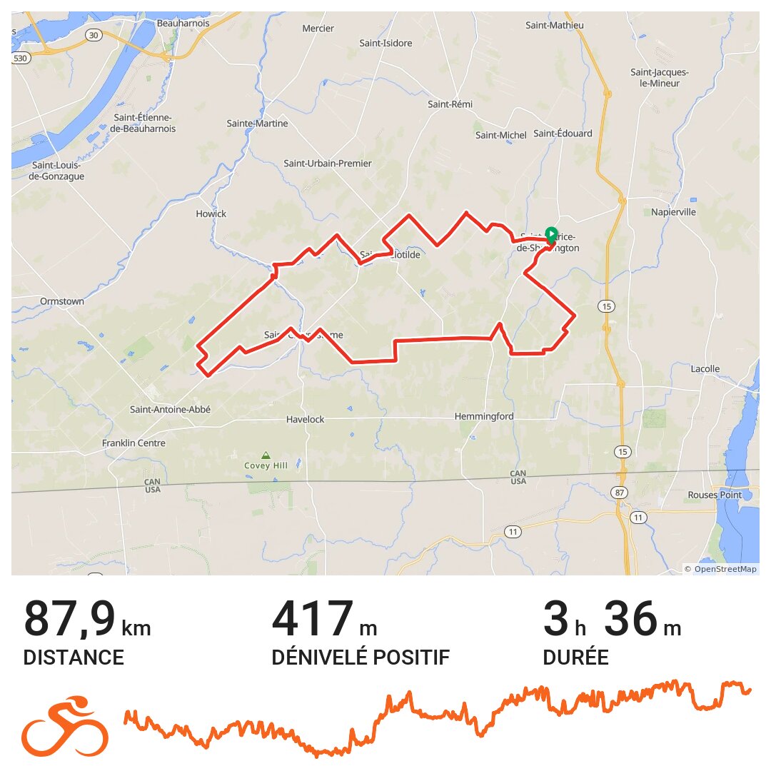Sherrington Qc. · Ride with GPS