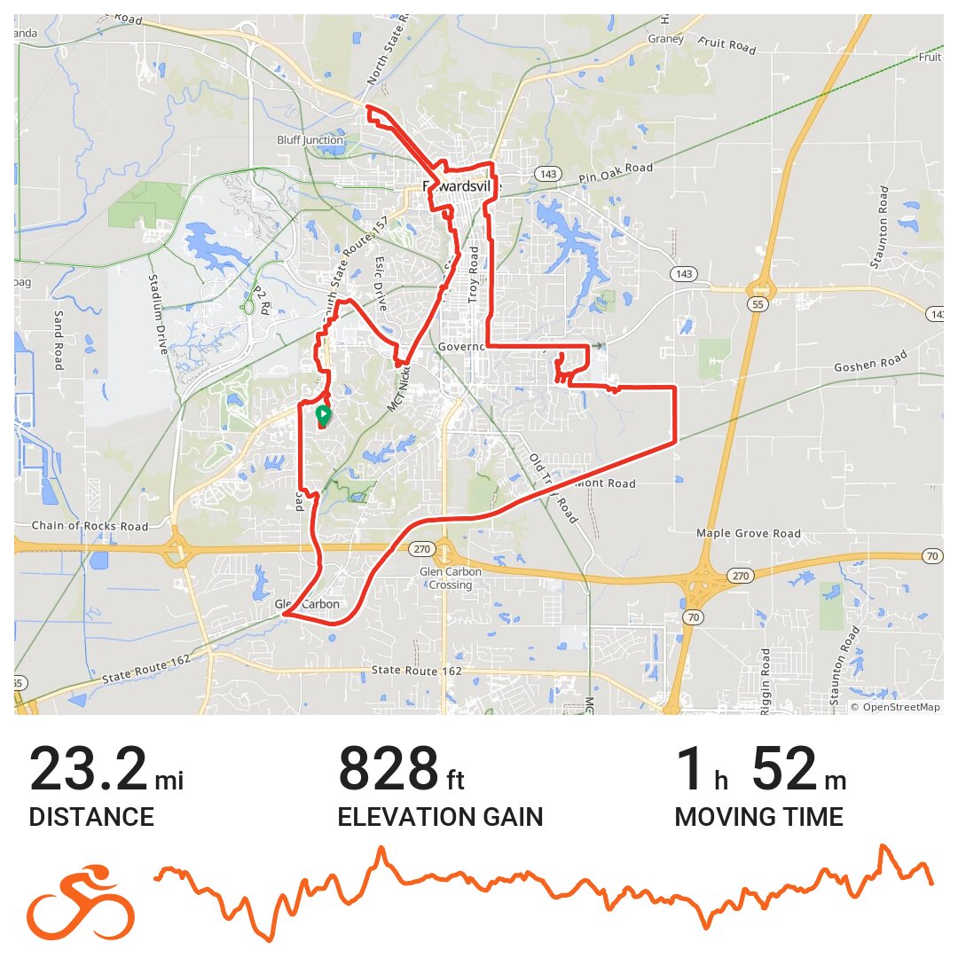 Glen Carbon/Edwardsville streets and trails A bike ride in Glen