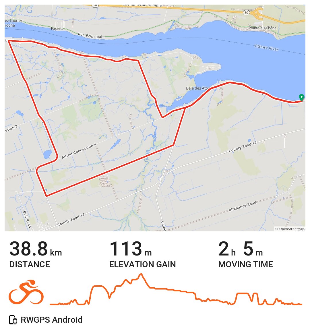 08/06/21 L'Orignal Lefaivre · Ride with GPS