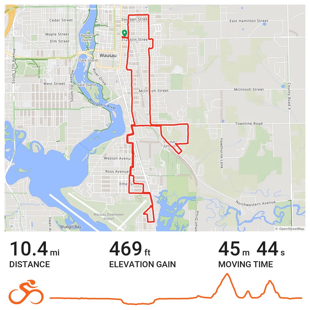 Afternoon Ride Eine Radtour in Wausau, WI