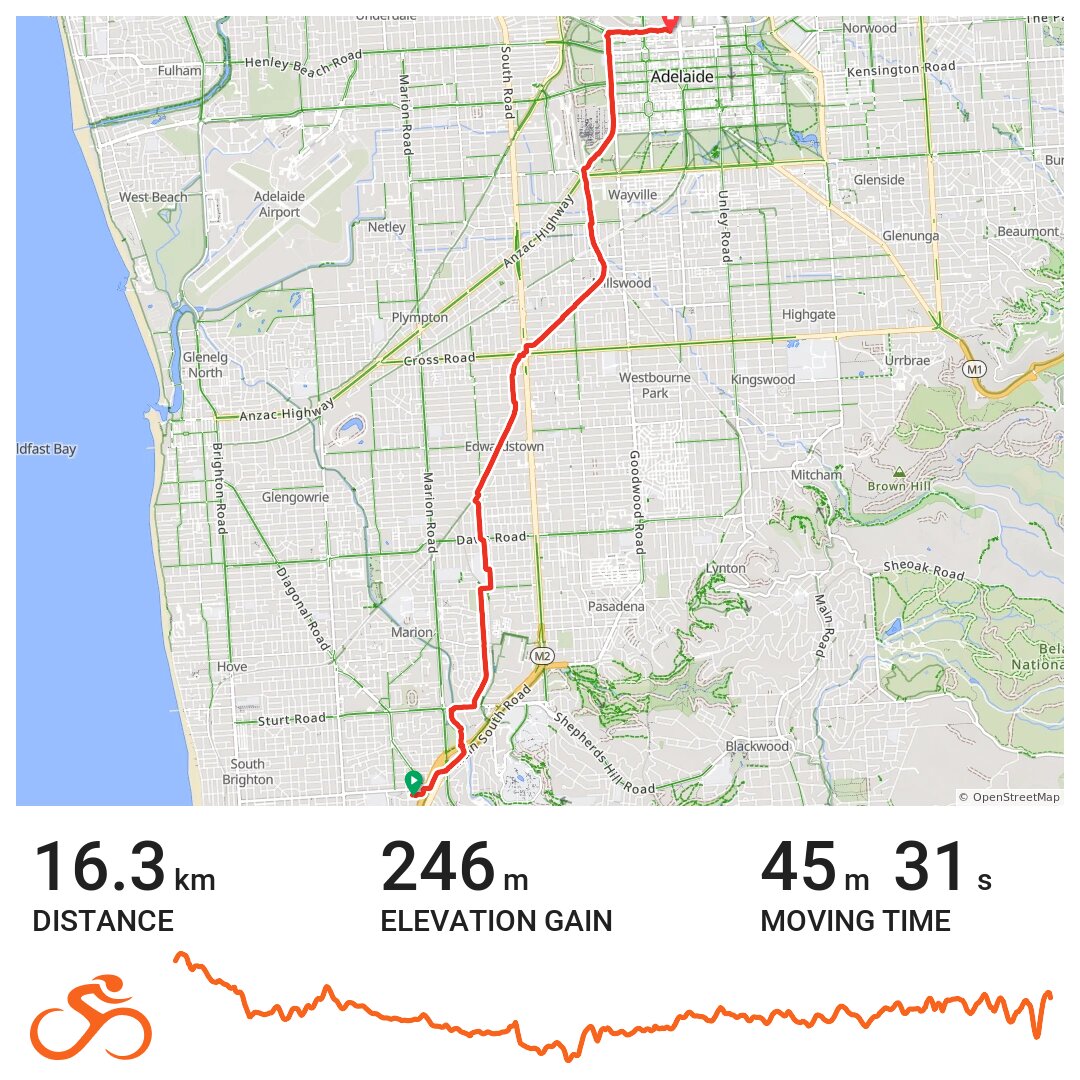 To Adelaide station A bike ride in Adelaide, South Australia