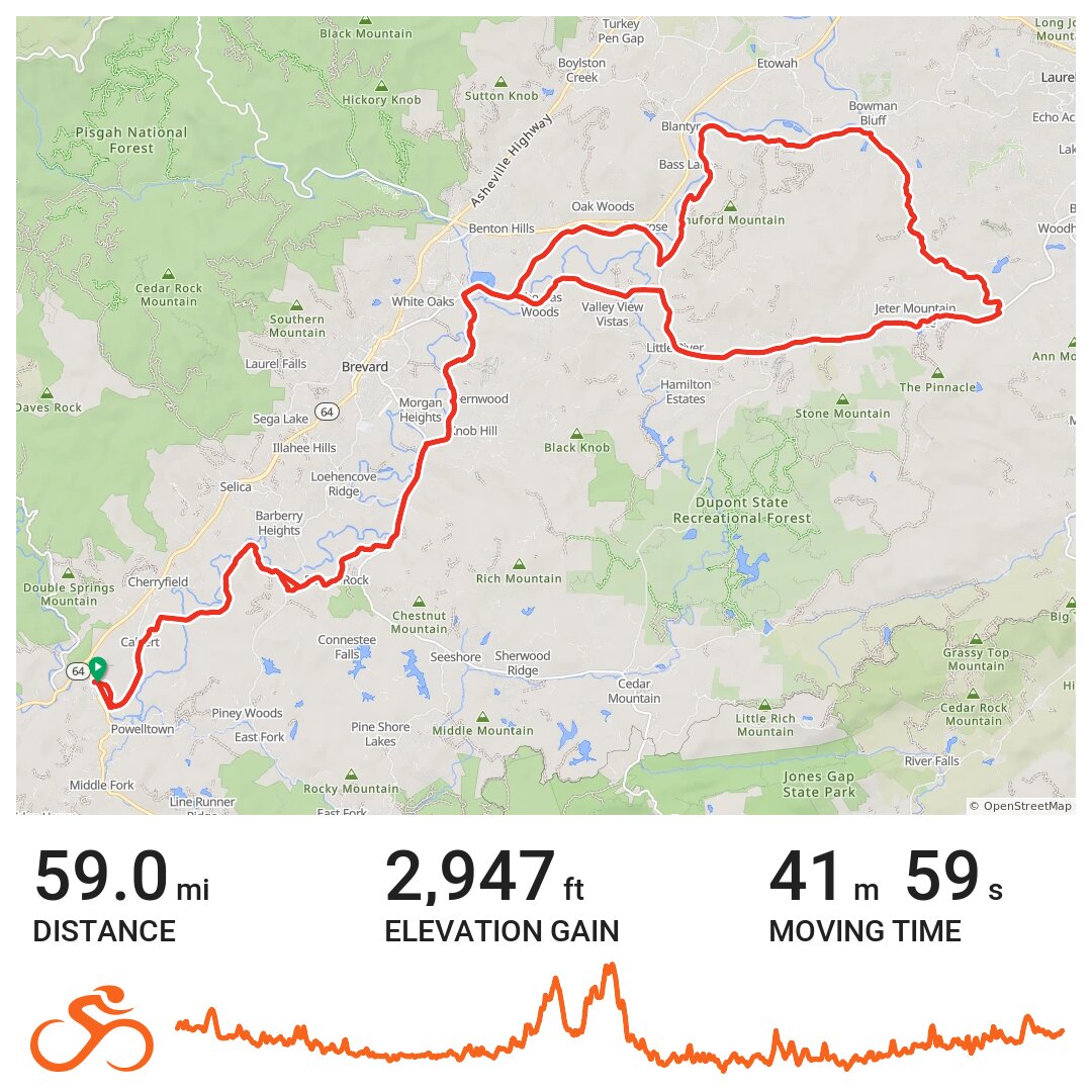 RosmanValleyLon A bike ride in Rosman, North Carolina