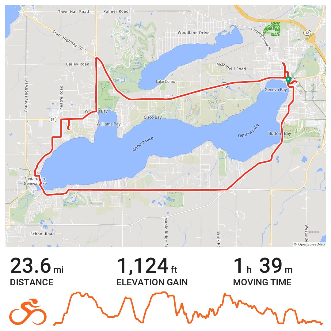 Lake Geneva Loop 24 miles · Ride with GPS