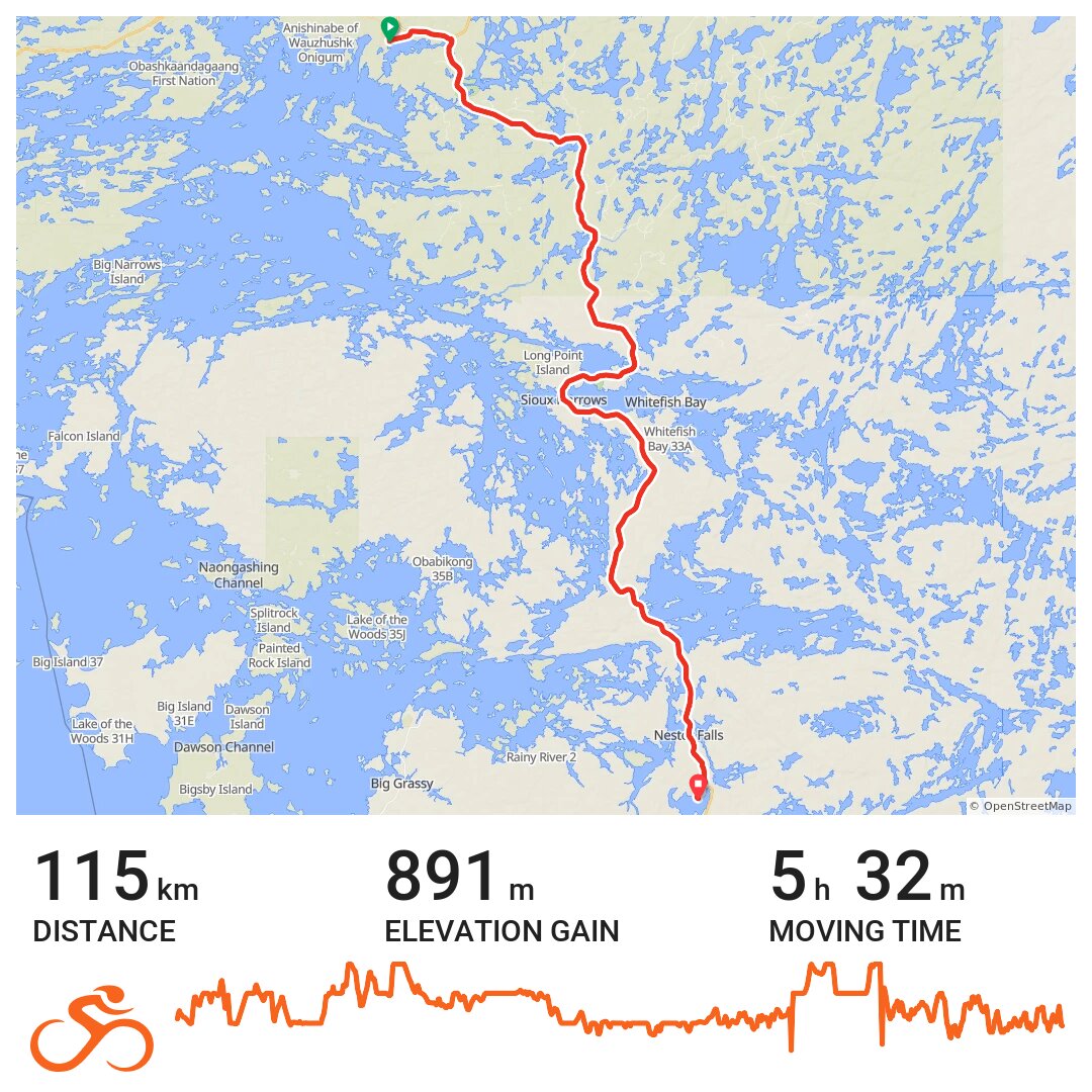 Longbow Lake to Caliper Lake A bike ride in Kenora, Ontario