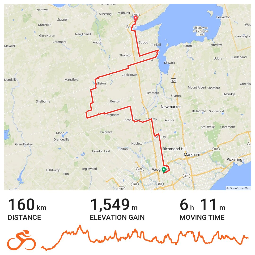 Toronto to Barrie Cycle Canada Century A bike ride in Vaughan, Ontario